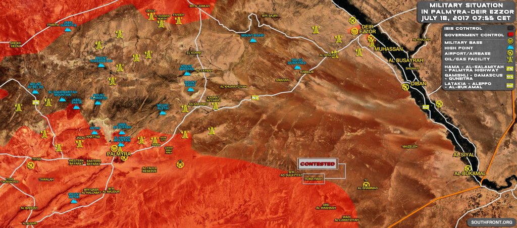 Map Update: Government Forces Progress Towards Sukhna And Deir Ezzor