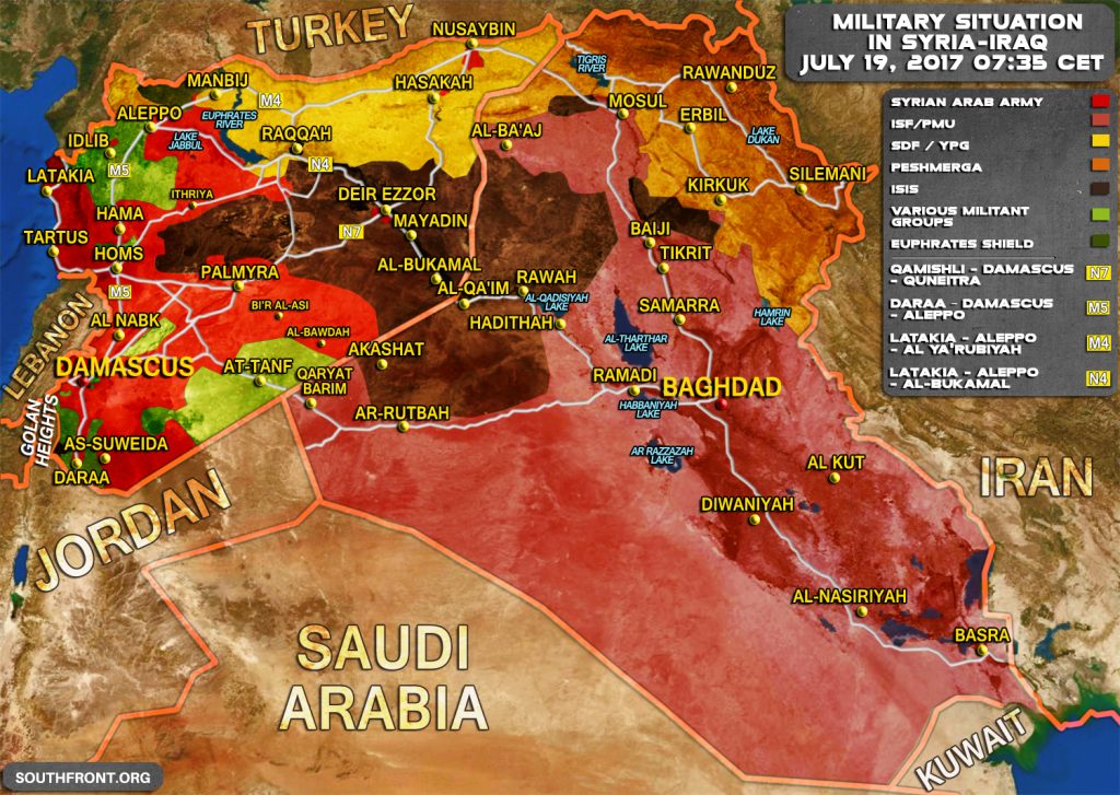 Military Situation In Syria And Iraq On July 19, 2017 (Map Update)