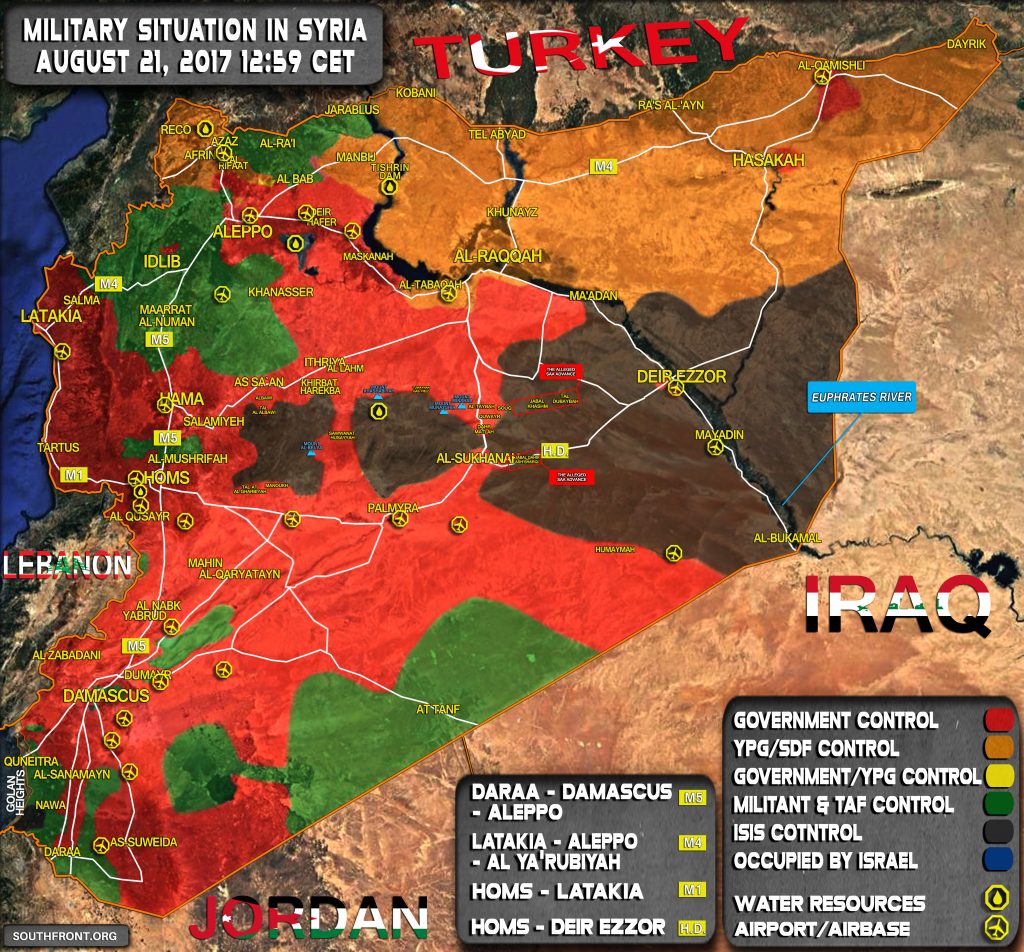 Military Situation In Syria On August 23, 2017 (Map Update)