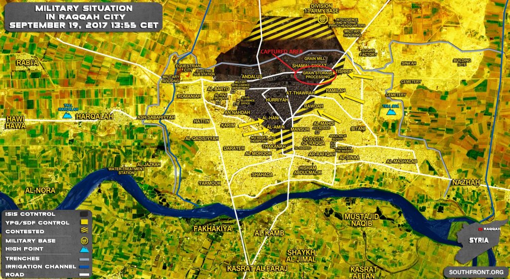 SDF Seized Grain Storage From ISIS In Raqqah, Claims 80% Of City Is Liberated (Map)