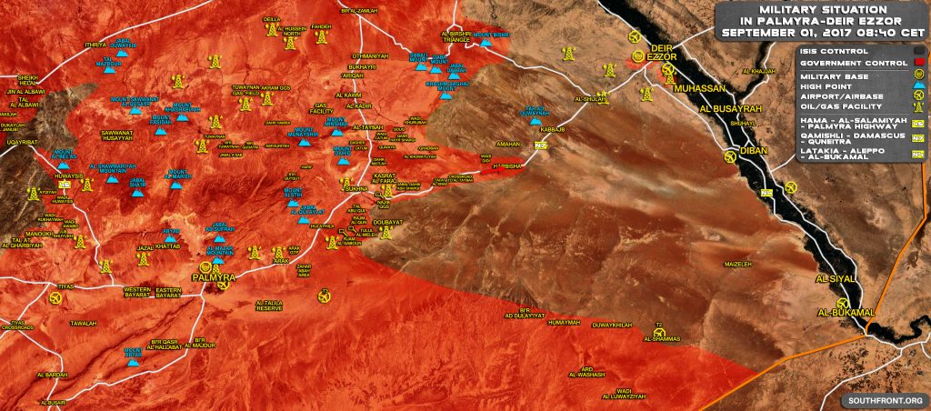 Government Forces Make Large Gains Against ISIS In Central Syria, Setting Ground For Final Push To Deir Ezzor (Map)