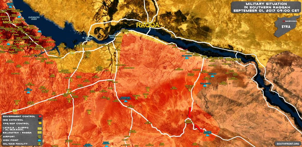 ISIS Actions In Southern Raqqah Pose Threat To Government Advance Along Palmyra-Deir Ezzor HIghway (Maps)
