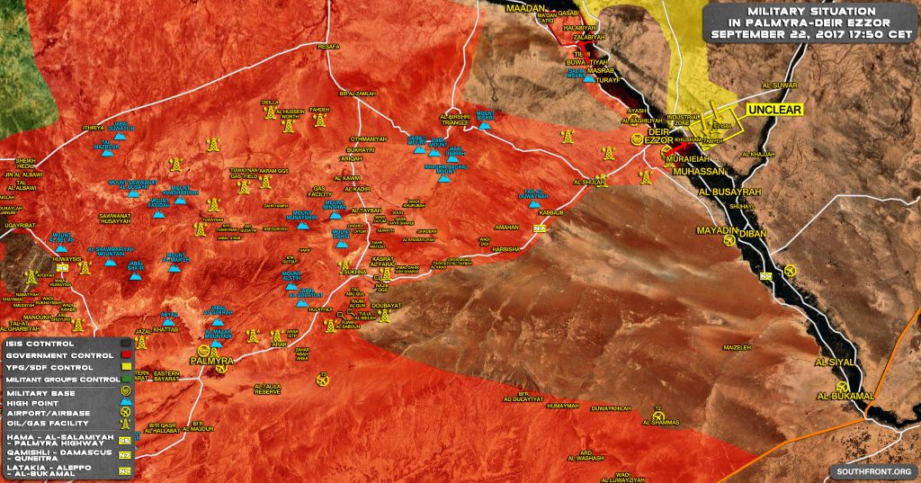 Overview Of Battle For Deir Ezzor On September 22, 2017 (Evening)