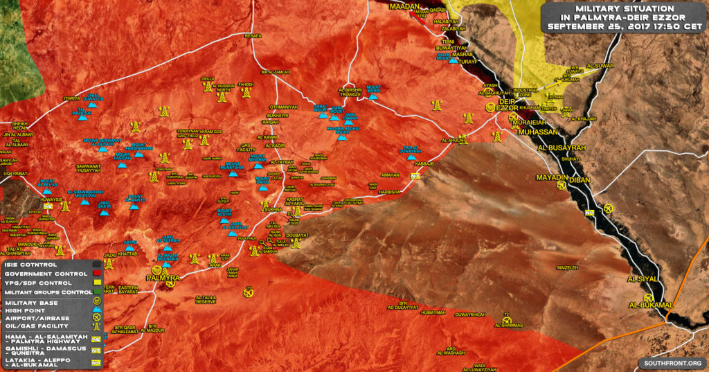 Overview Of Battle For Deir Ezzor On September 25, 2017 (Maps, Video)