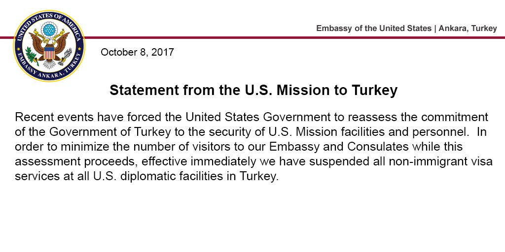 US Reacts To Ankara's Idlib Operation: Restores Supplies To Al-Qaeda-Affiliated Groups, Suspends All Non-Immigrant Visa Services In Turkey