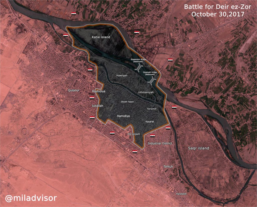 Map Update: Military Situation In Syrian City Of Deir Ezzor On October 30, 2017