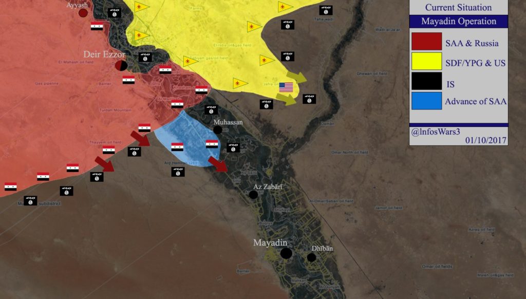 Syrian Army Advances Towards ISIS Stronghold Of Mayadin In Deir Ezzor Province (Map)