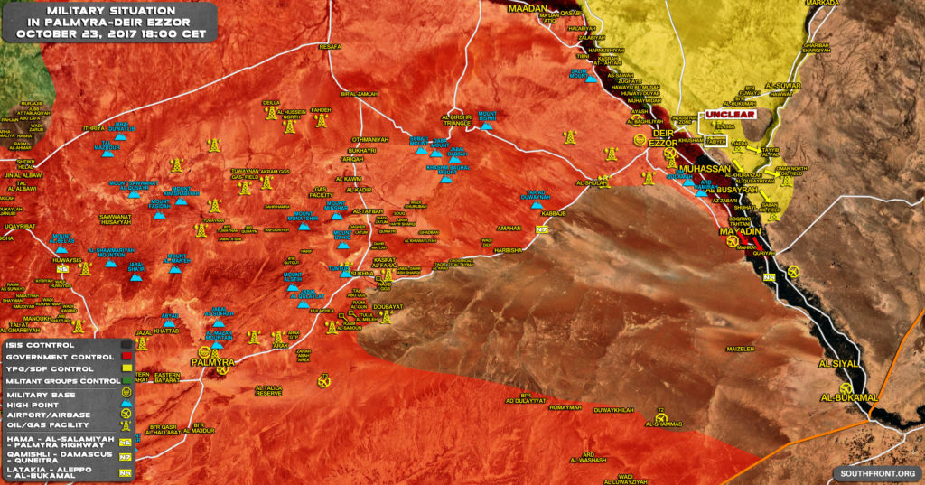 Military Situation In Central Syria On October 23, 2017 (Map Update)