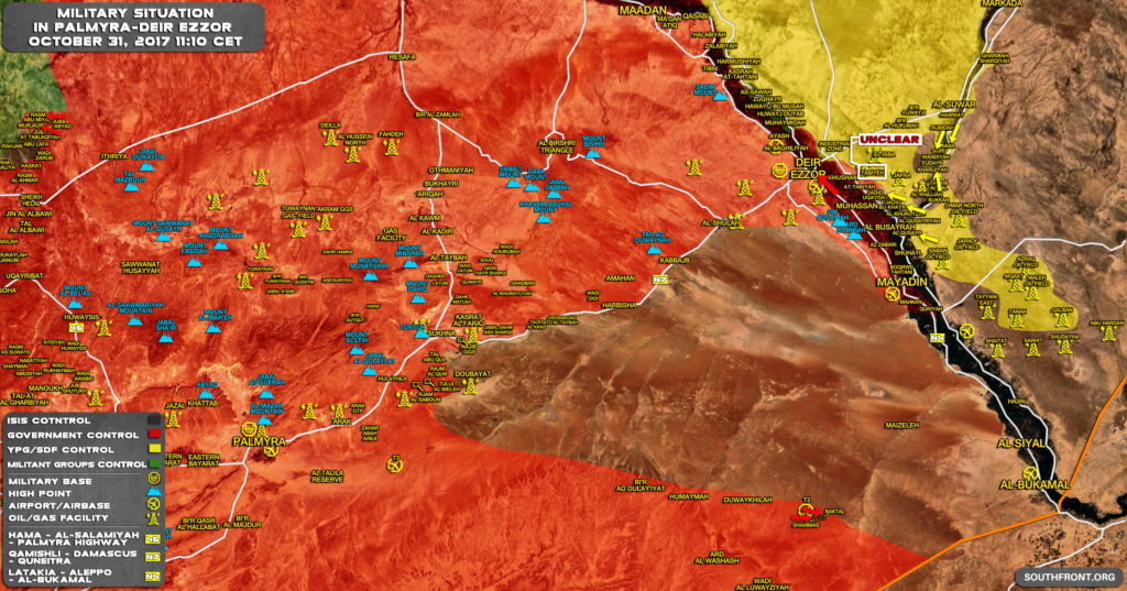 Military Situation In Central Syria On October 31, 2017 (Map Update)