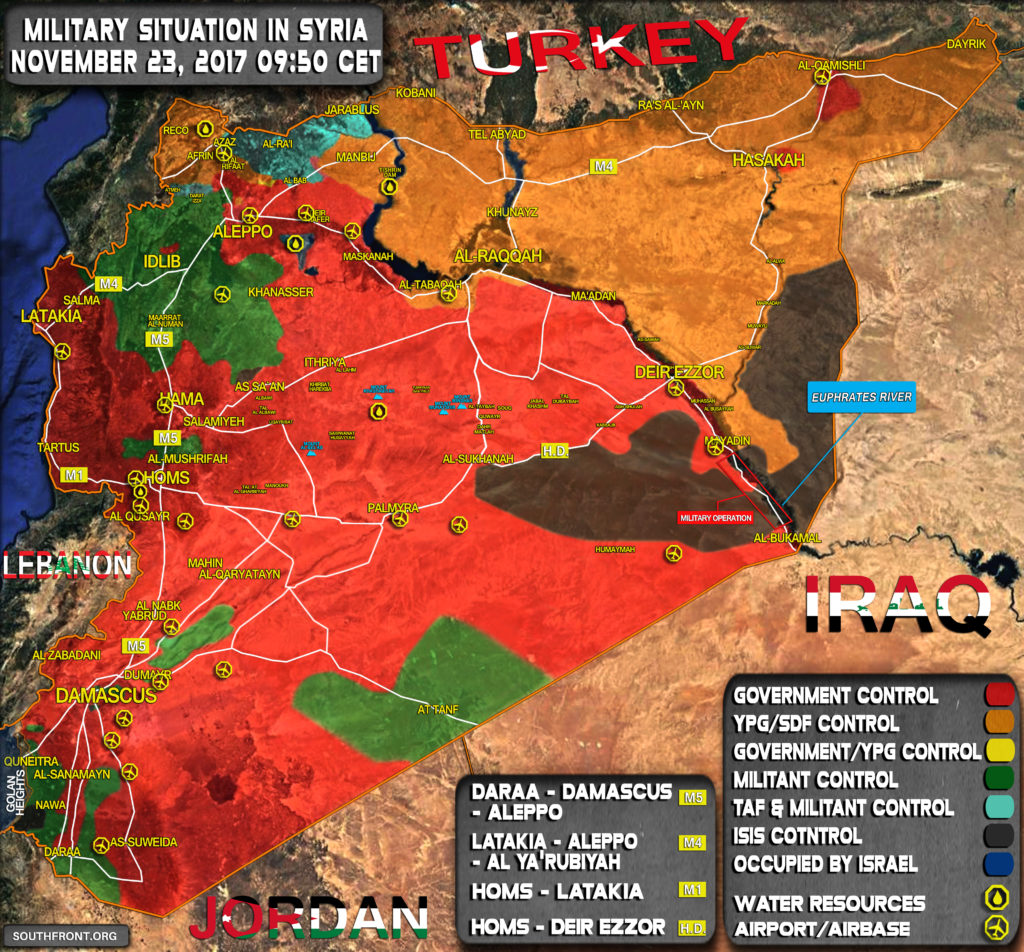 Military Situation In Syria On November 23, 2017 (Map Update)