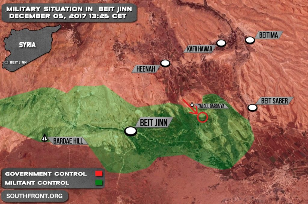 Syrian Army Recaptures al-Shihab Hill In Beit Jinn Pocket (Map)