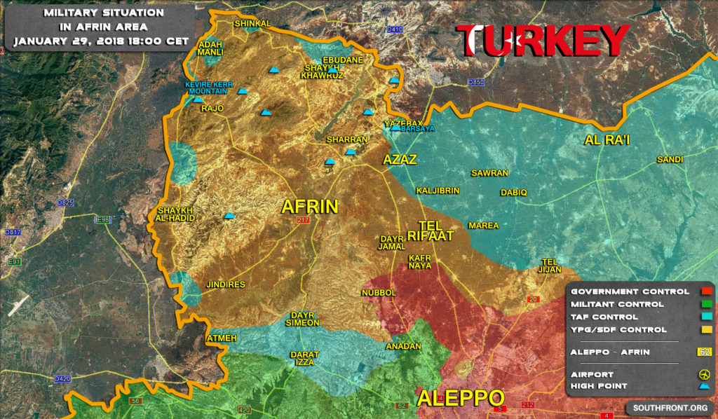 Map Update: Progress Of Turkey's Operation Olive Branch