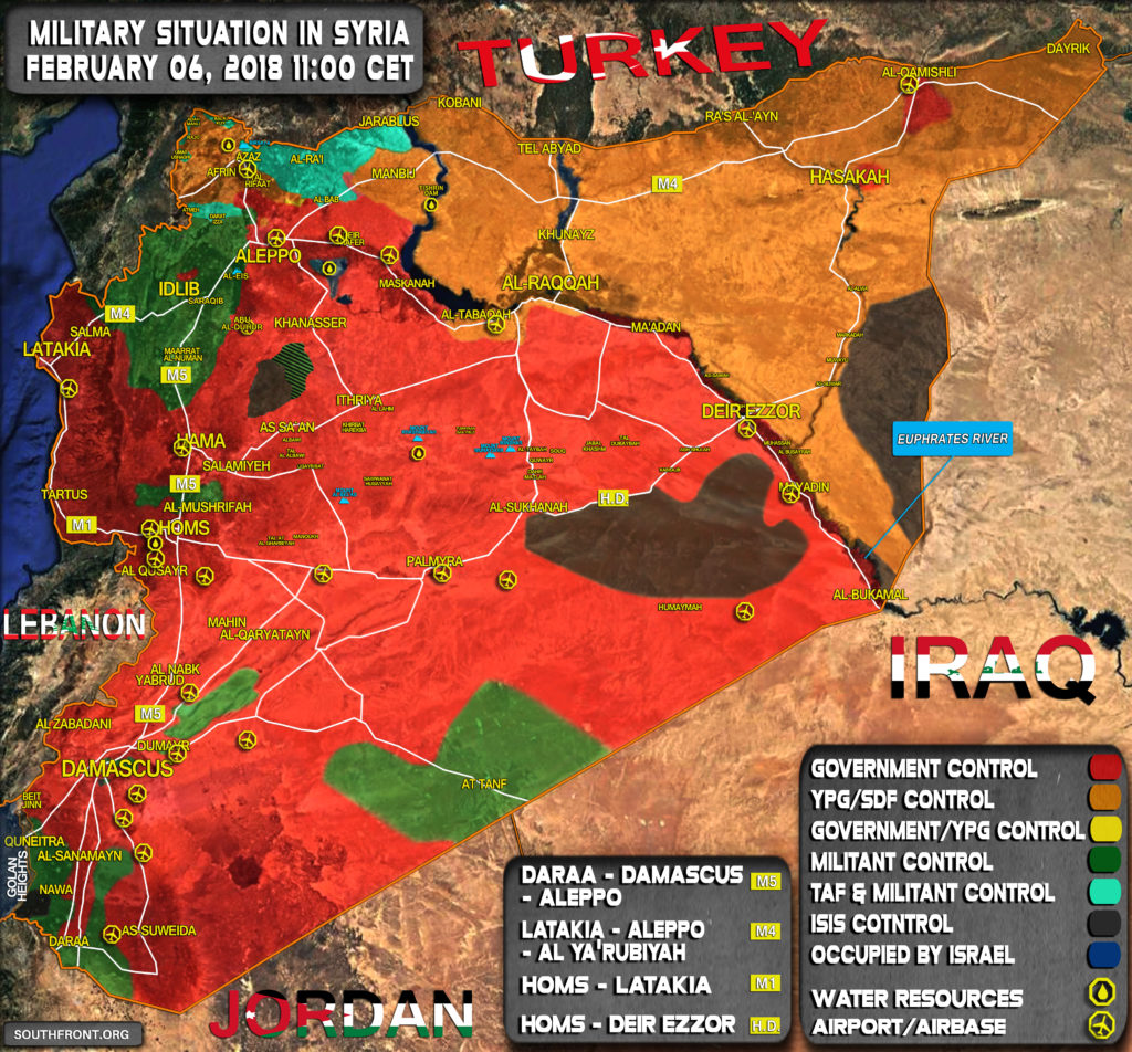 Military Situation In Syria On February 6, 2018 (Map Update)