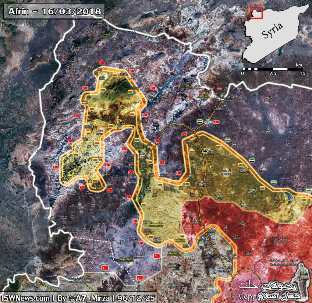 Overview Of Battle For Afrin On March 17, 2018 (Map, Video, Photo)