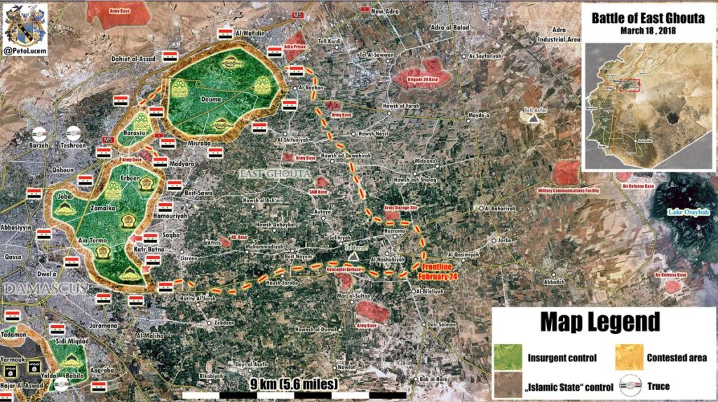Overview Of Battle For Eastern Ghouta On March 19, 2018 (Map, Video)