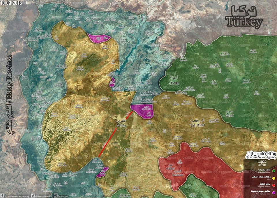 Overview Of Battle For Afrin On March 10, 2018 (Map, Videos)