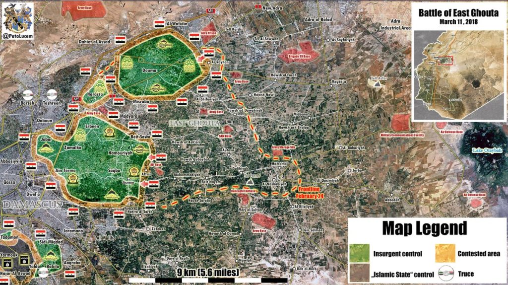 Overview Of Battle For Eastern Ghouta On March 12, 2018 (Video, Maps, Photos)