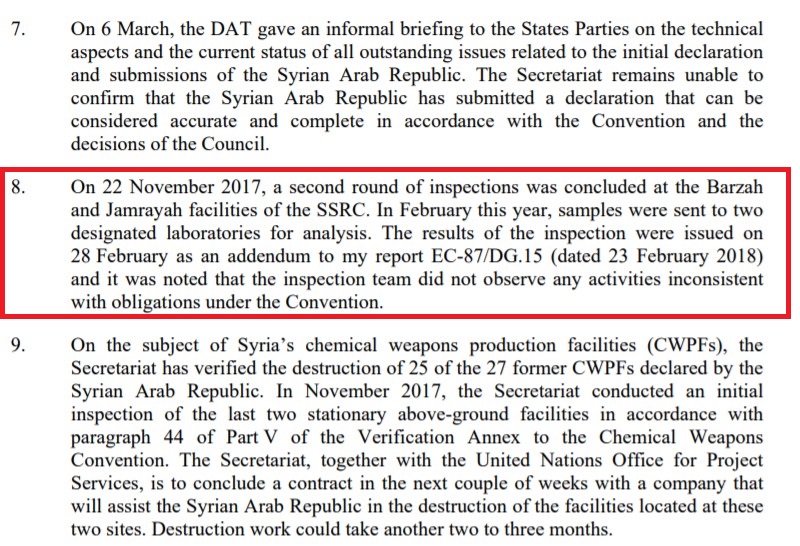 US-led Strike On Syria: Most Of Missiles Spent On Empty Target. OPCW Report Says No Chemical Weapons There