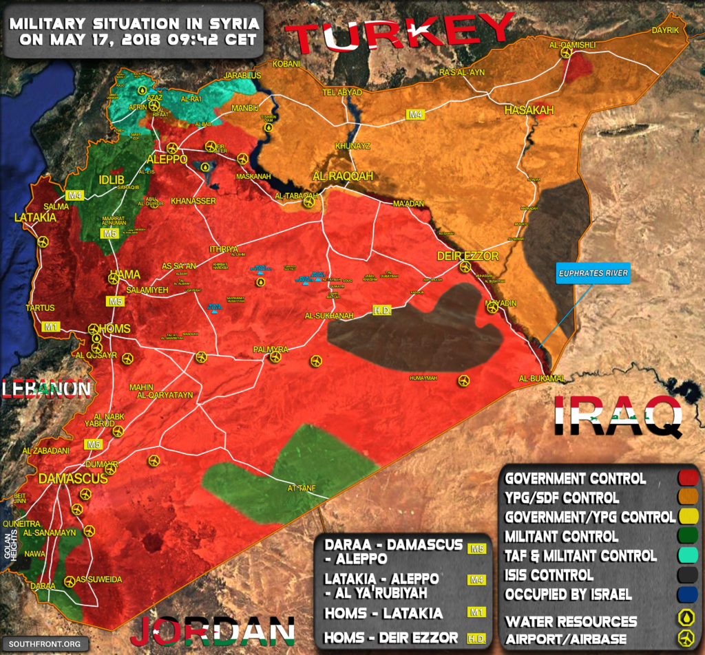 Map Update: Military Situation In Syria Following Liberation Of Rastan Pocket