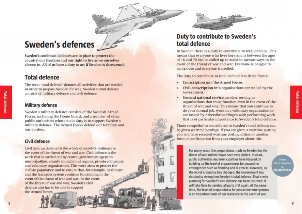 Sweden Calls On Own Citizens To Prepare For War