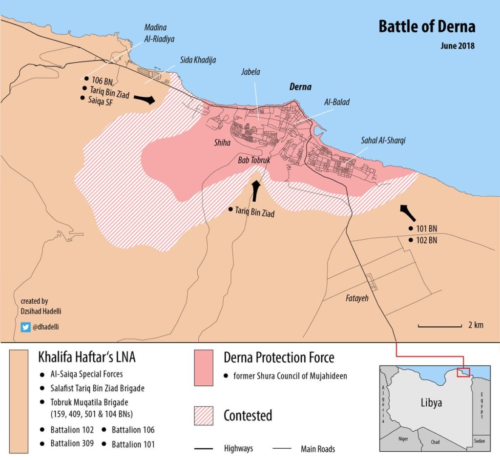 Militants' Defense In Derna Is Slowly Collapsing Under Pressure From LNA (Maps)