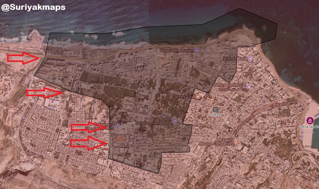 Libyan Nation Army Captures Two Key District In Central Derna (Map, Video)