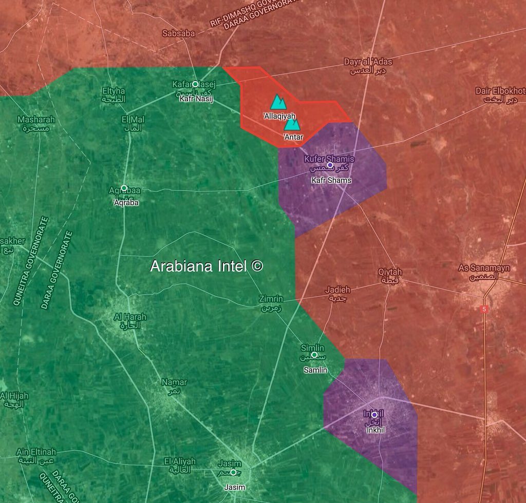 In Maps: Government Forces Expand Control Of Villages North Of Daraa City