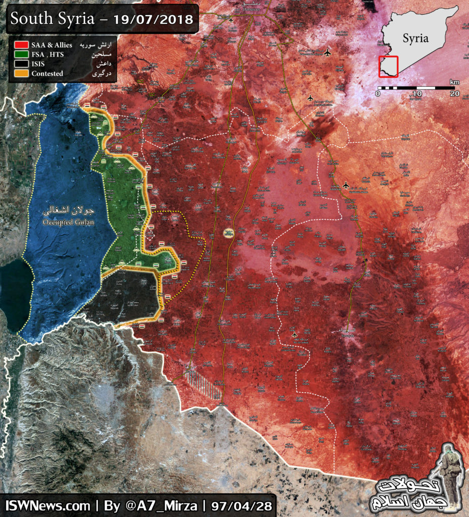 Map Update: Military Situation In Southern Syria On July 19, 2018