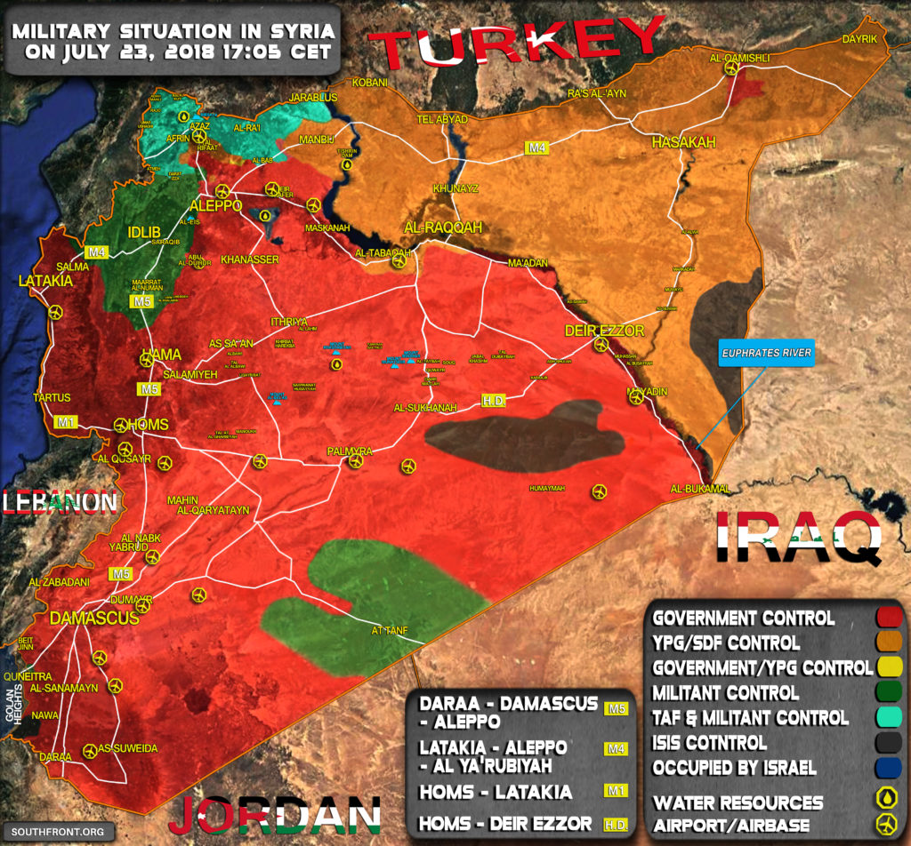 Military Situation In Syria On July 23, 2018 (Map Update)