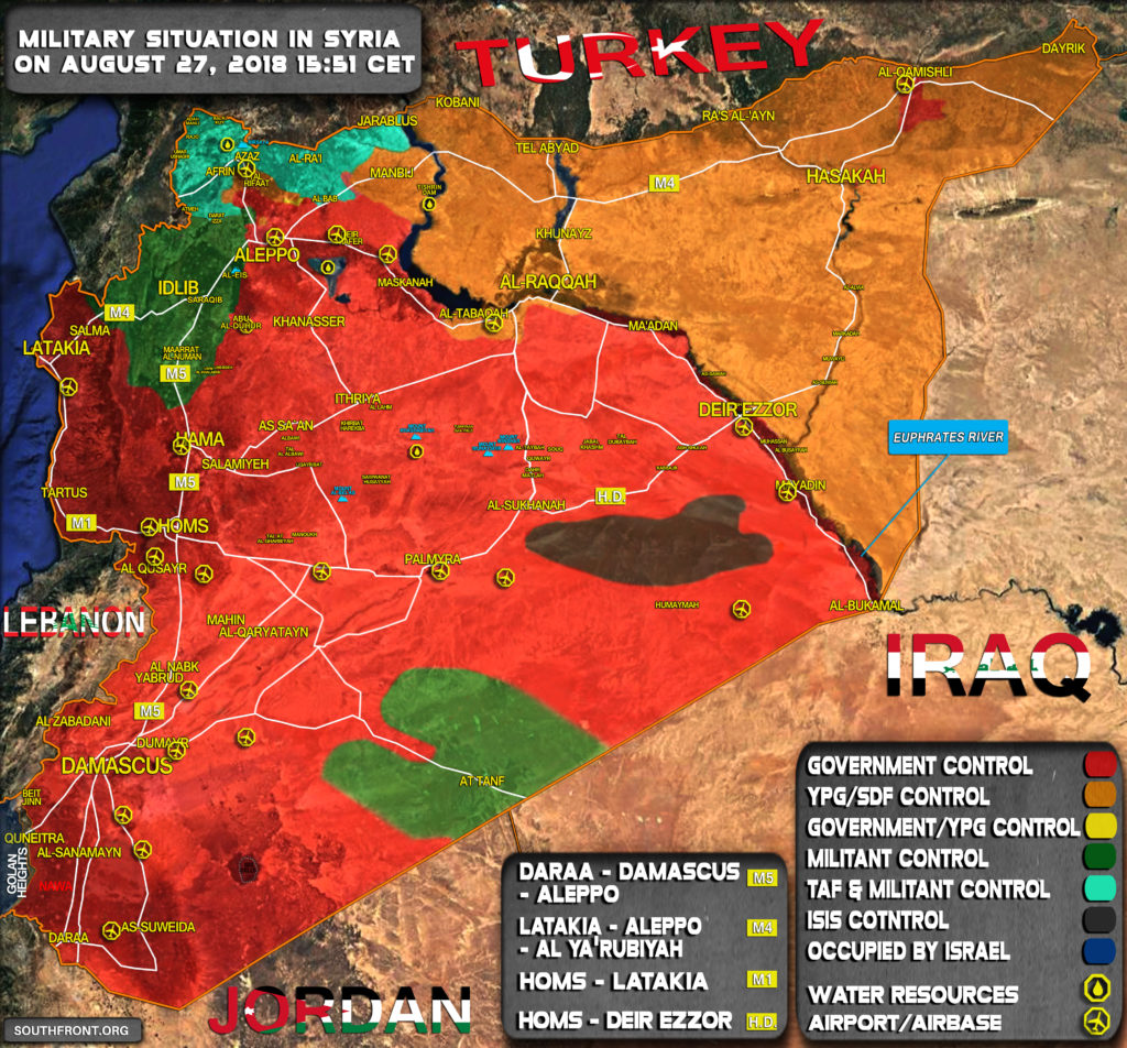 Military Situation In Syria On August 27, 2018 (Map Update)