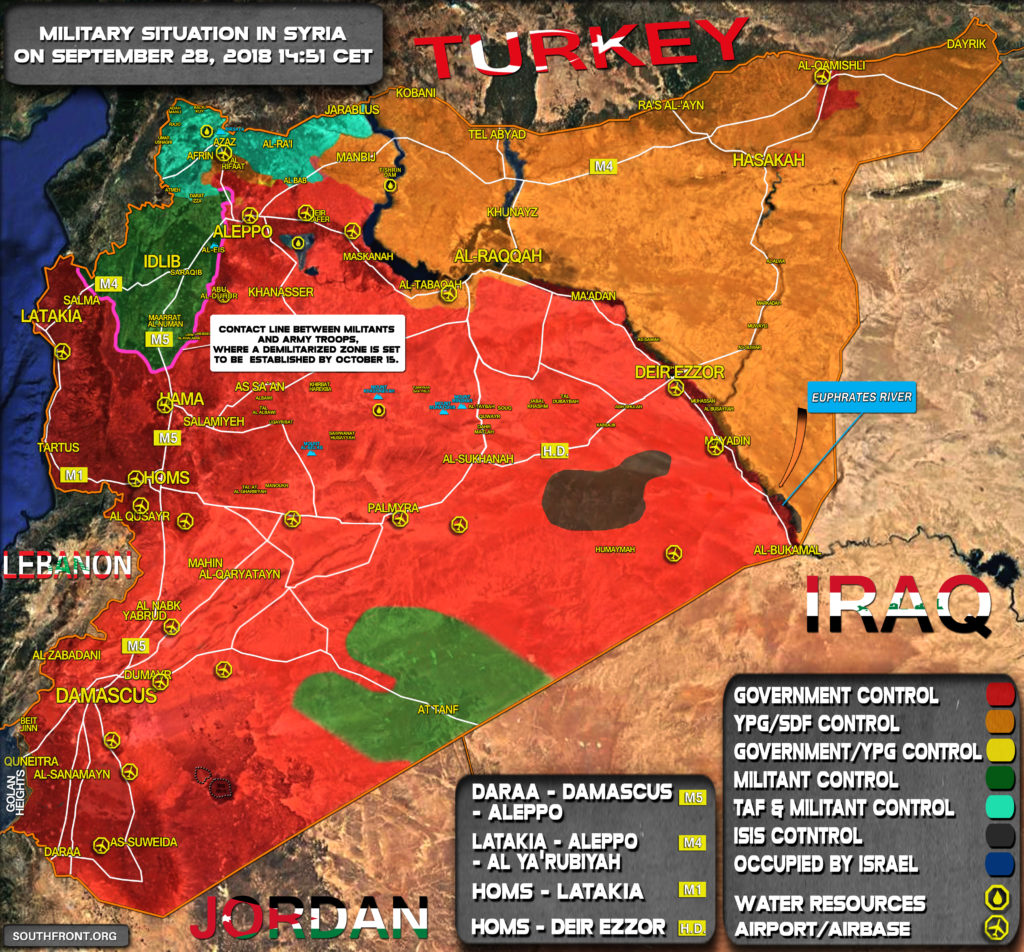 Map Update: Military Situation In Syria On September 28, 2018