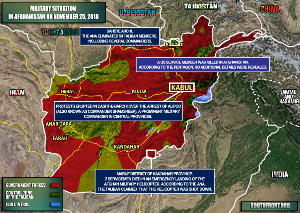 Map Update: Military Situation In Afghanistan On November 25, 2018