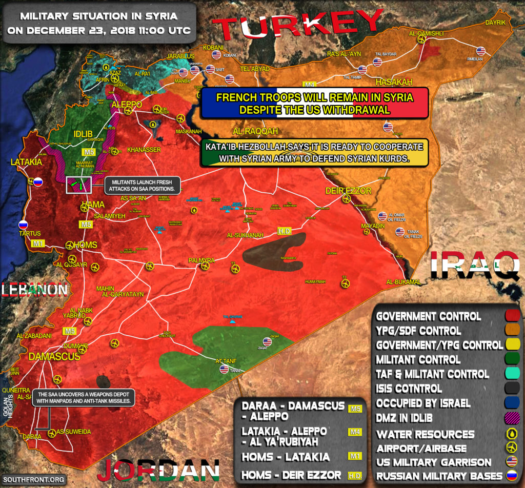 Military Situation In Syria On December 23, 2018 (Map Update)