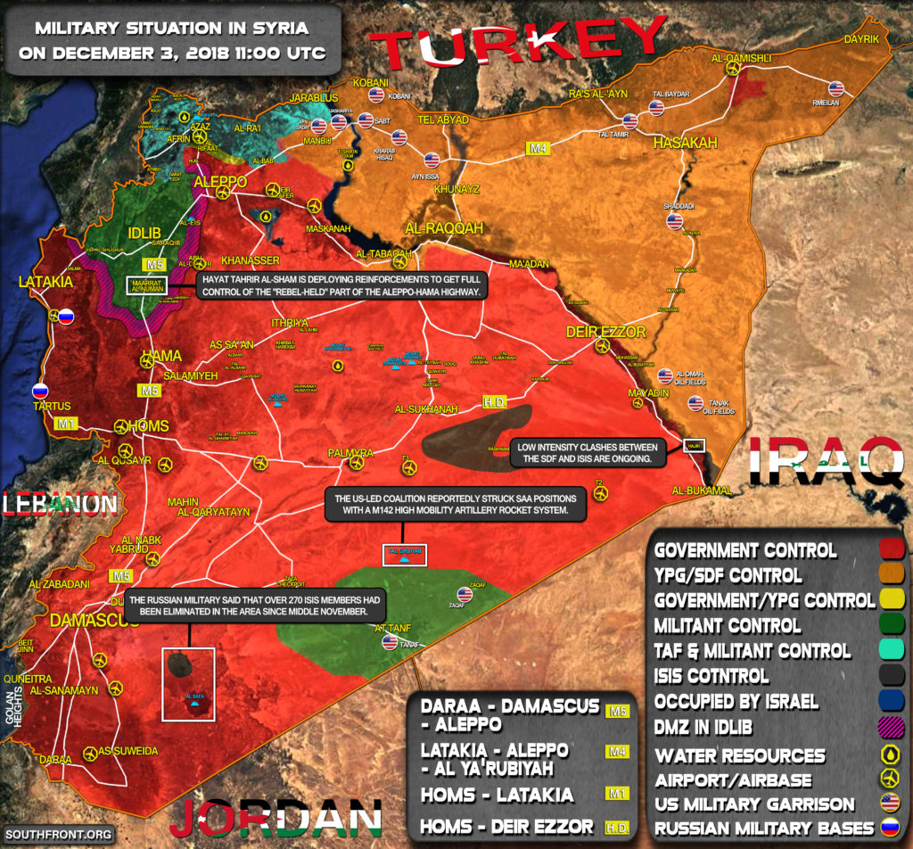 Map Update: Military Situation In Syria On December 3, 2018