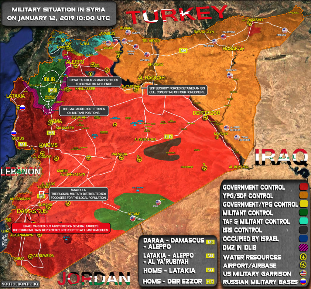 Military Situation In Syria On January 12, 2019 (Map Update)