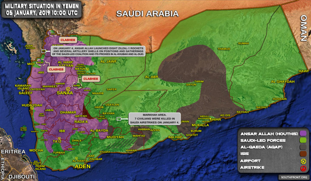 Military Situation In Yemen On January 5, 2019 (Map Update)