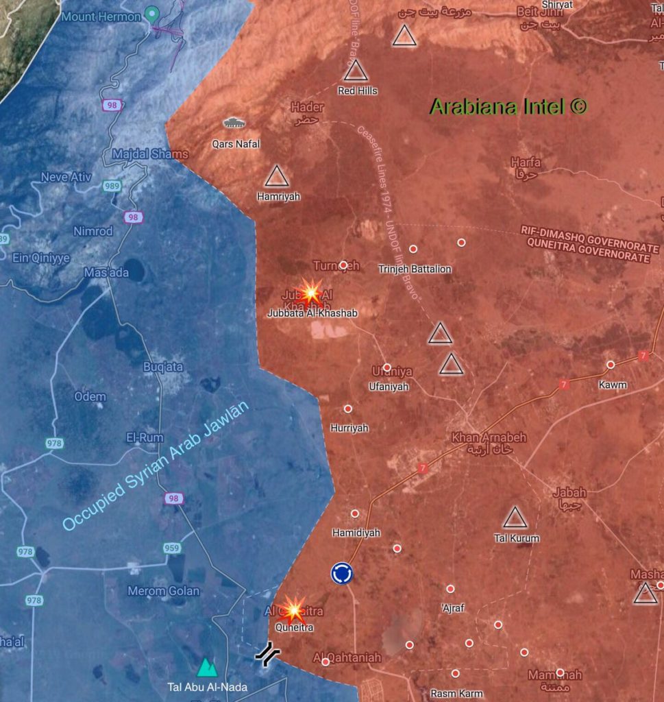 Israel Struck Syrian Army Positions In Quneitra Province, Near Golan Heights: Reports