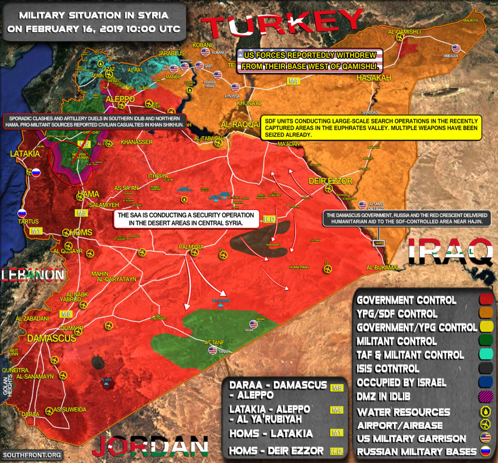 Military Situation In Syria On February 16, 2019 (Map Update)