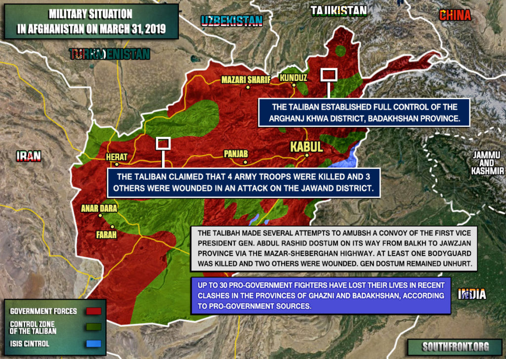Military Situation In Afghanistan On March 31, 2019 (Map Update)