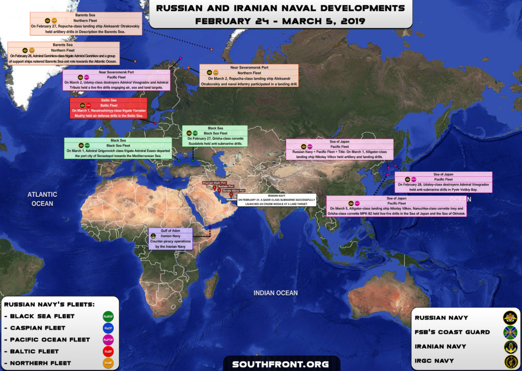 Iranian, Russian Naval Developments February 25-March 5, 2019 (Map Update)