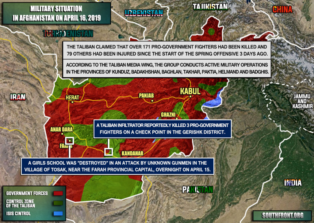 Military Situation In Afghanistan On April 16, 2019 (Map Update)
