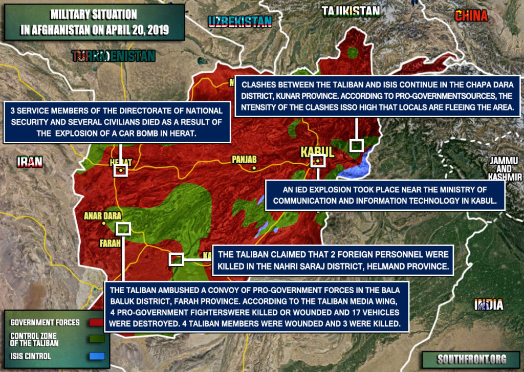 Military Situation In Afghanistan On April 20, 2019 (Map Update)