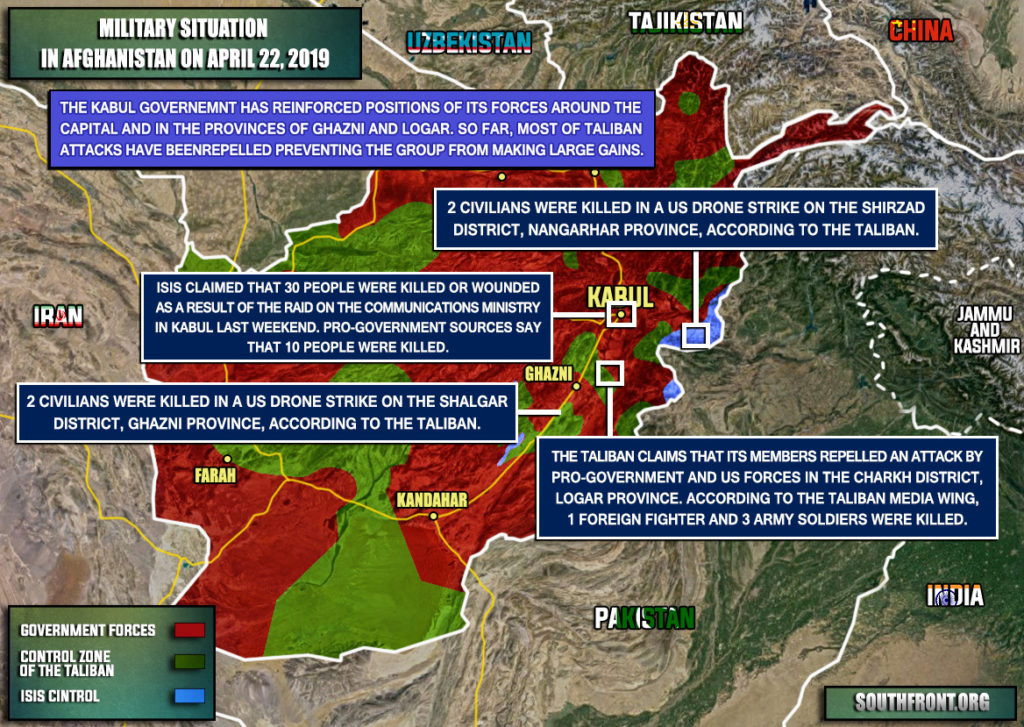 Military Situation In Afghanistan On April 22, 2019 (Map Update)