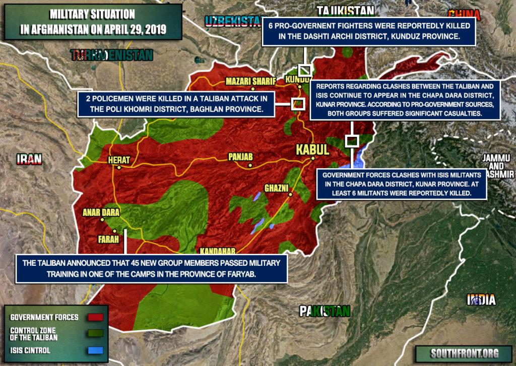 Military Situation In Afghanistan On April 29, 2019 (Map Update)