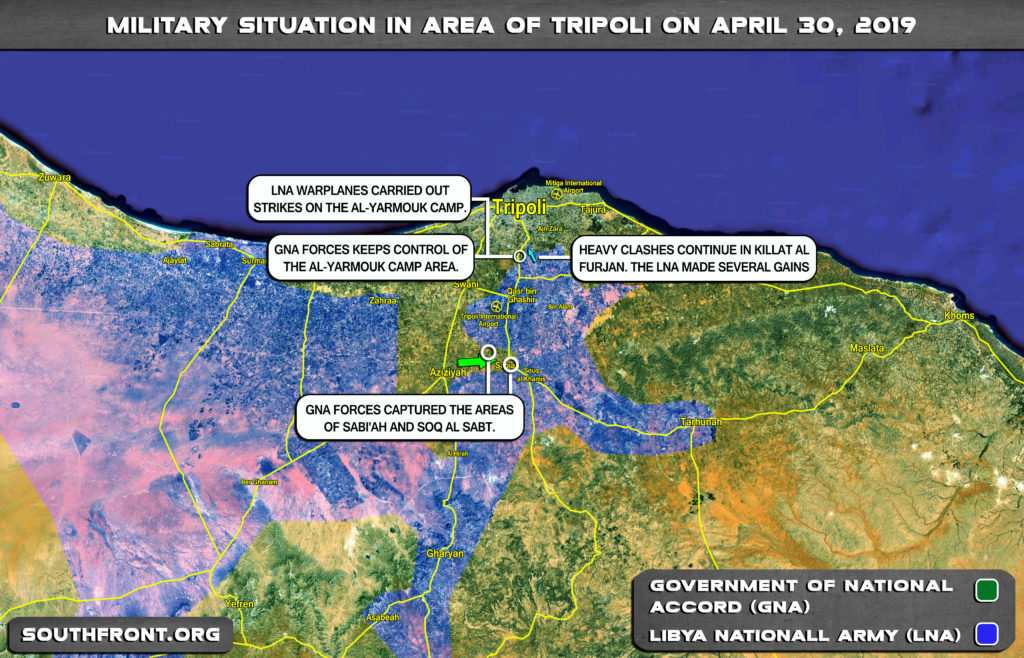 Military Situation In Area Of Tripoli On April 30, 2019 (Libya Map Update)
