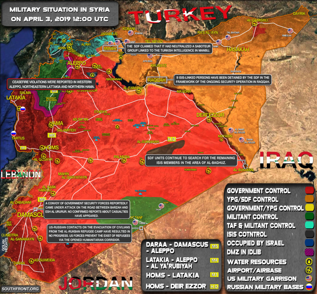 Military Situation In Syria On April 3, 2019 (Map Update)
