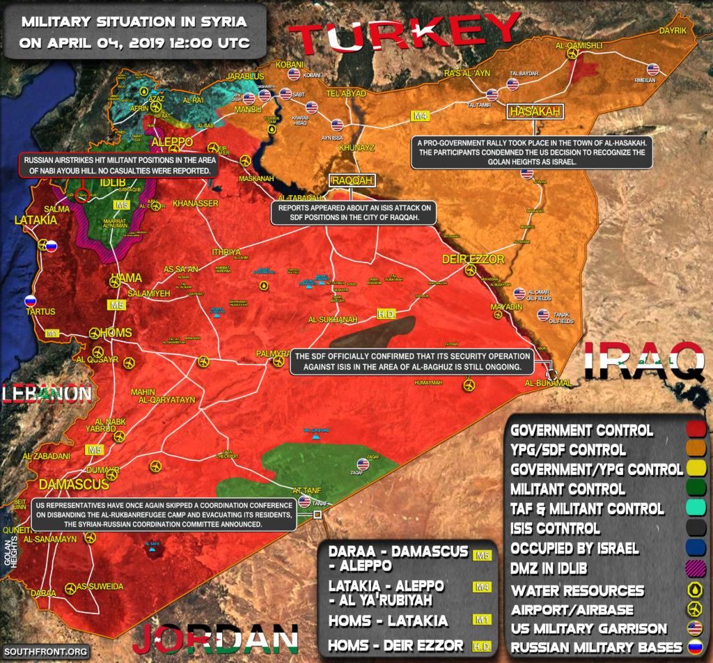 Military Situation In Syria On April 4, 2019 (Map Update)