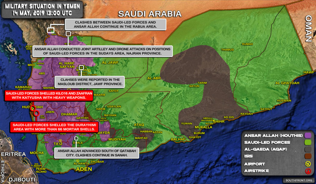 Military Situation In Yemen On May 14, 2019 (Map Update)