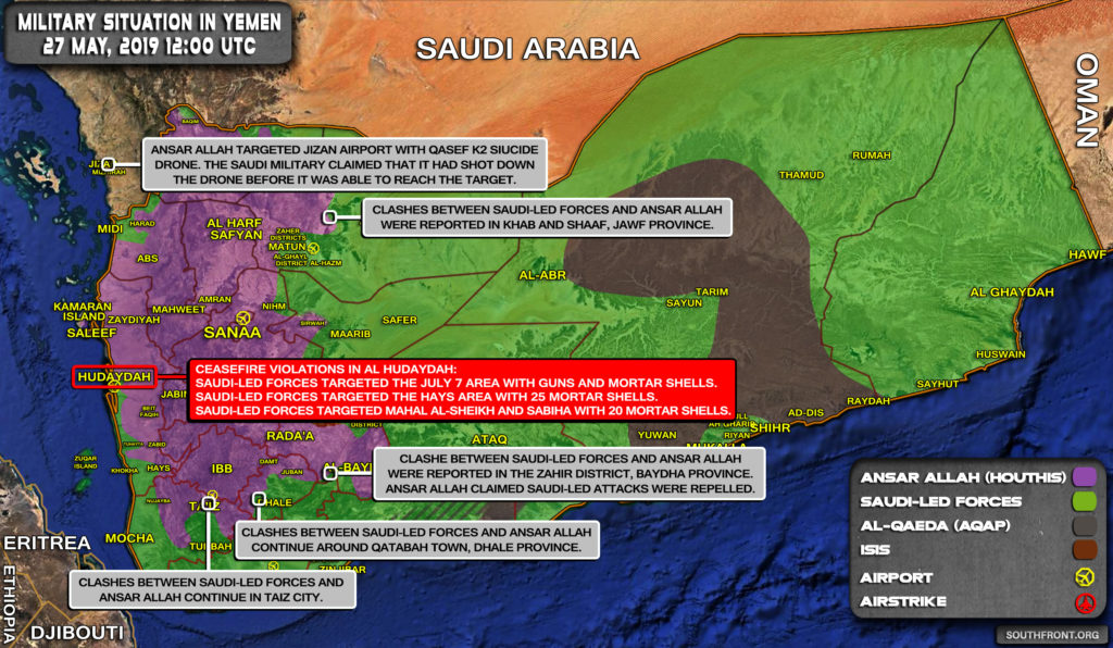 Military Situation In Yemen On May 27, 2019 (Map Update)