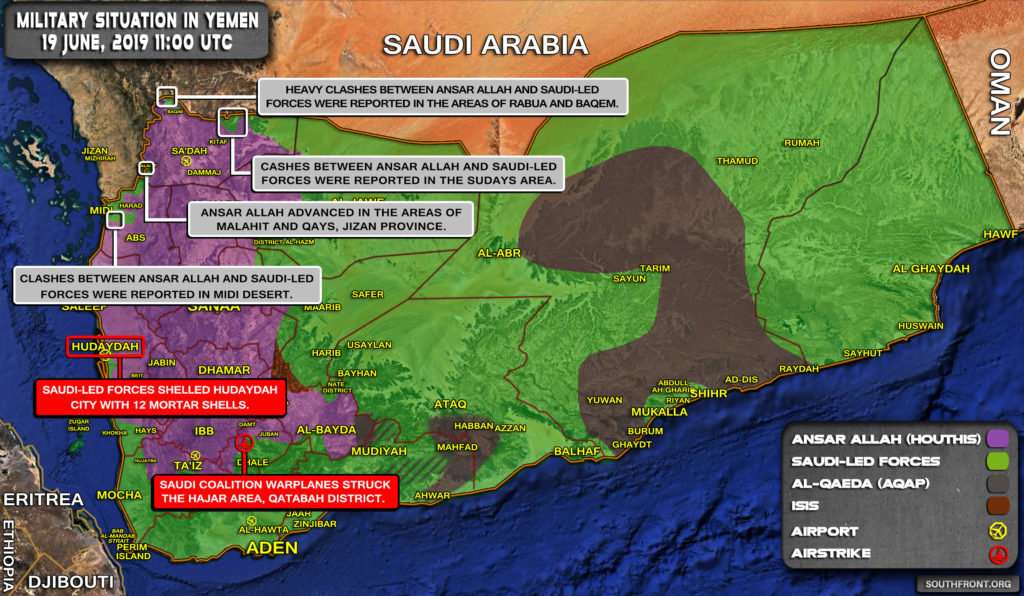 Military Situation In Yemen On June 19, 2019 (Map Update)